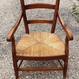 Rustic straw armchair