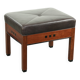 Chocolate brown cow leather Art Deco design ottoman/footstool
