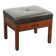 Chocolate brown cow leather Art Deco design ottoman/footstool