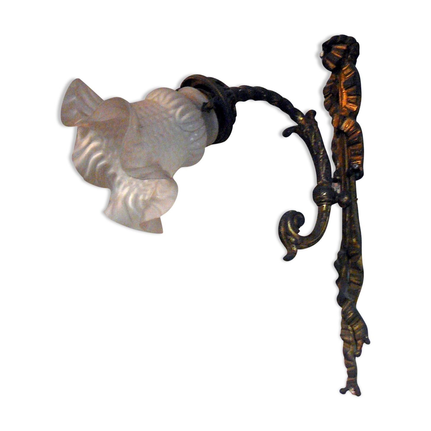 Bronze Tulip Sconce opaline 30 years