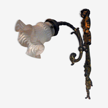 Bronze Tulip Sconce opaline 30 years