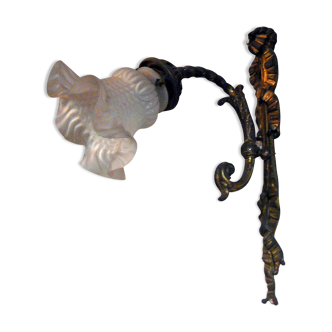 Bronze Tulip Sconce opaline 30 years