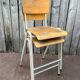 Vintage stackable high stool in beech and metal, 1960s