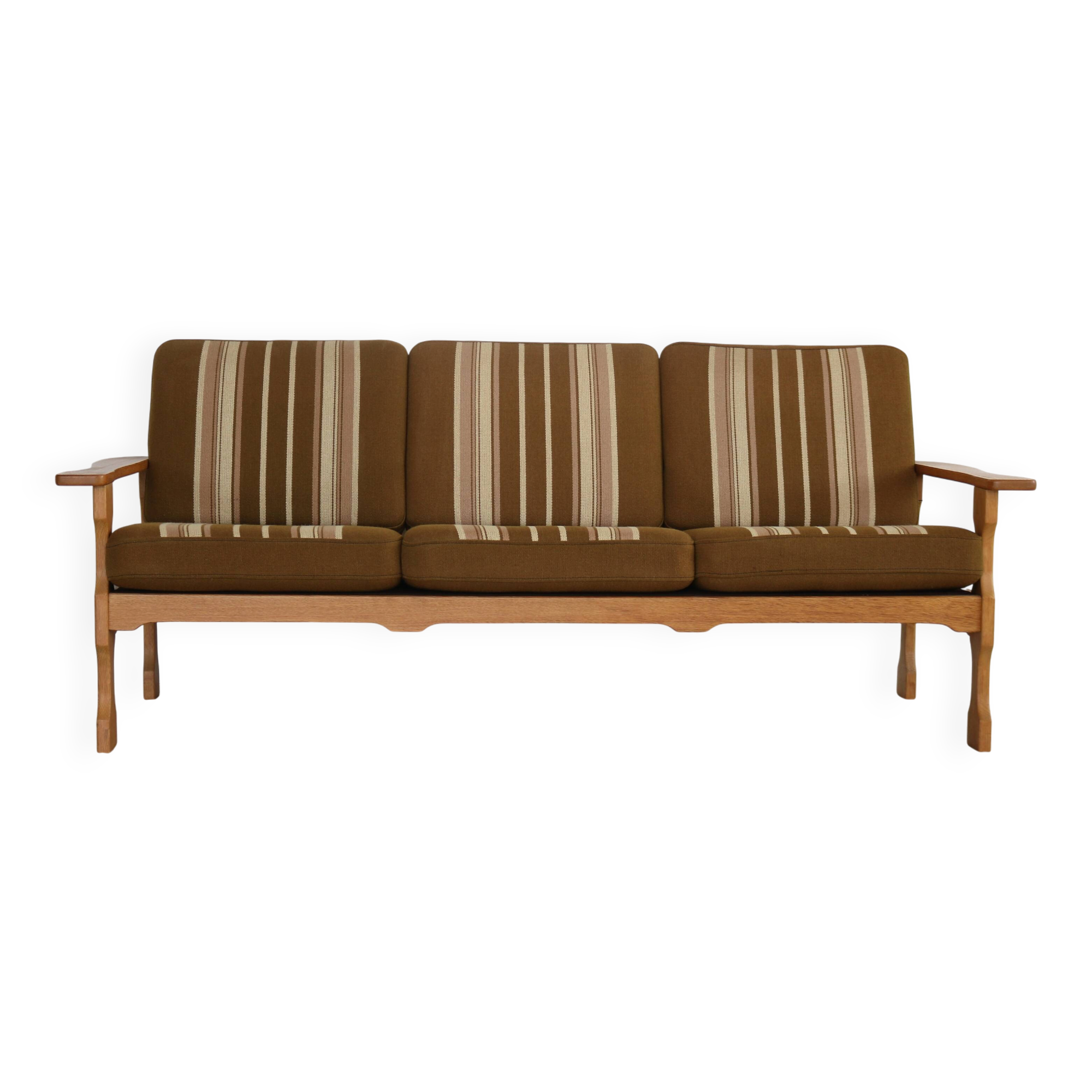 Sofa danois en chêne vintage, années 50