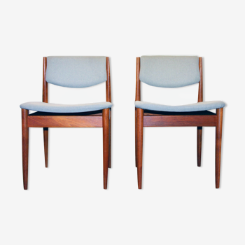 Pair of chairs fashion 197 by Finn Juhl for France & Søn, Circa 1960