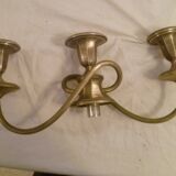 Grand chandelier 3 feux / bougeoir en met.argente styl classique