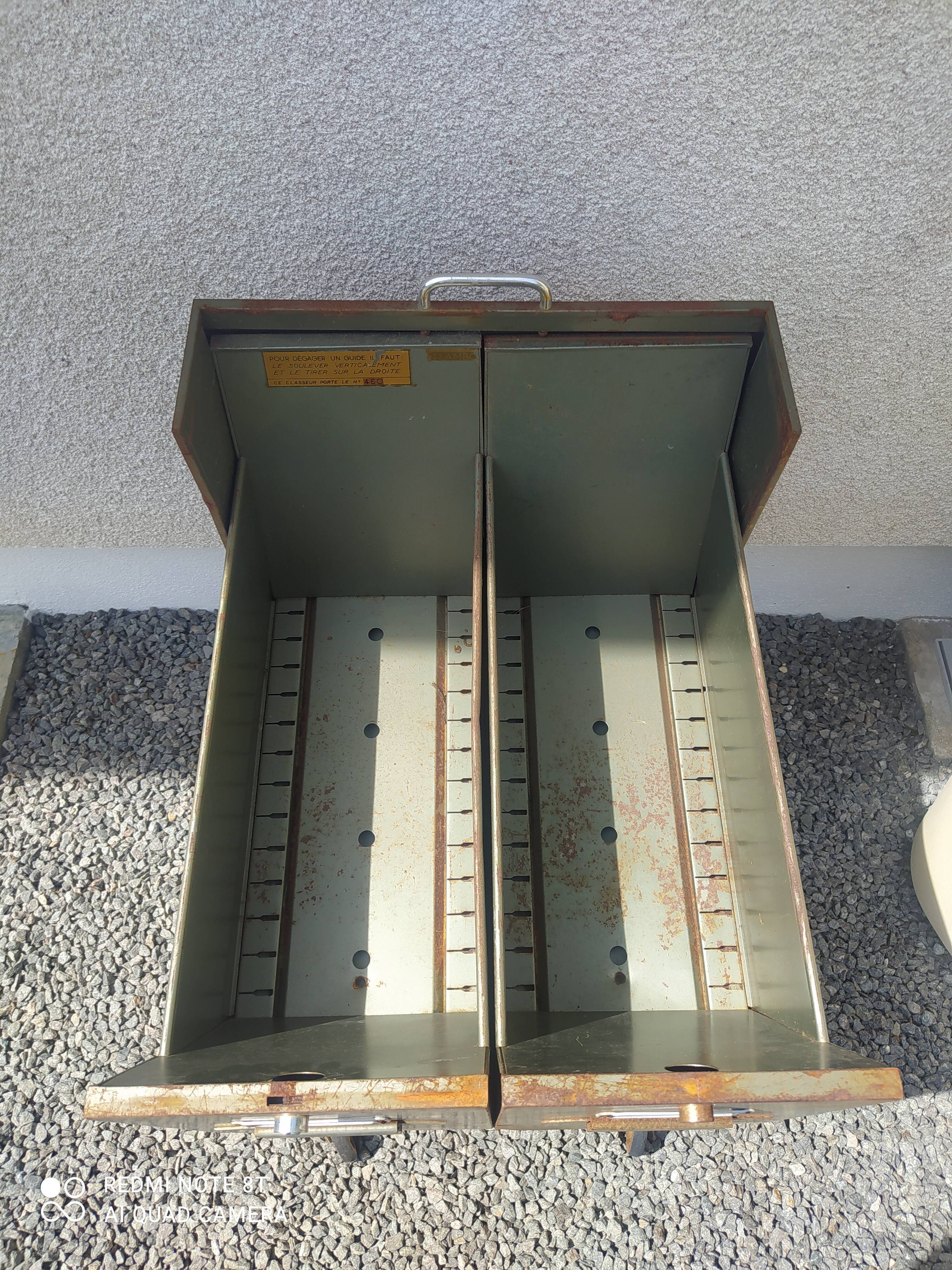 Vintage industrial filing cabinet/drawer unit