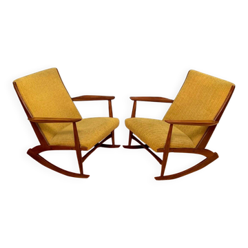 Set of Danish rocking chairs by Georg Jensen for Kubus Furniture, 1950s