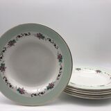 6 hollow plates stamped "l'amandinoise"