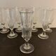 8 antique glass champagne flutes