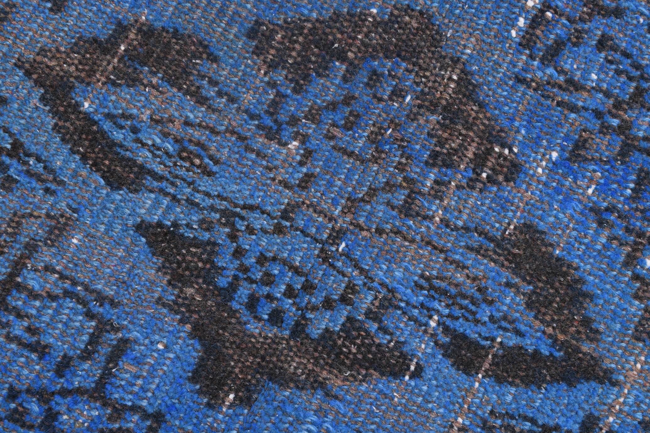 5x8 Blue Handmade Wool Vintage Rug, 163x268Cm SK 2726