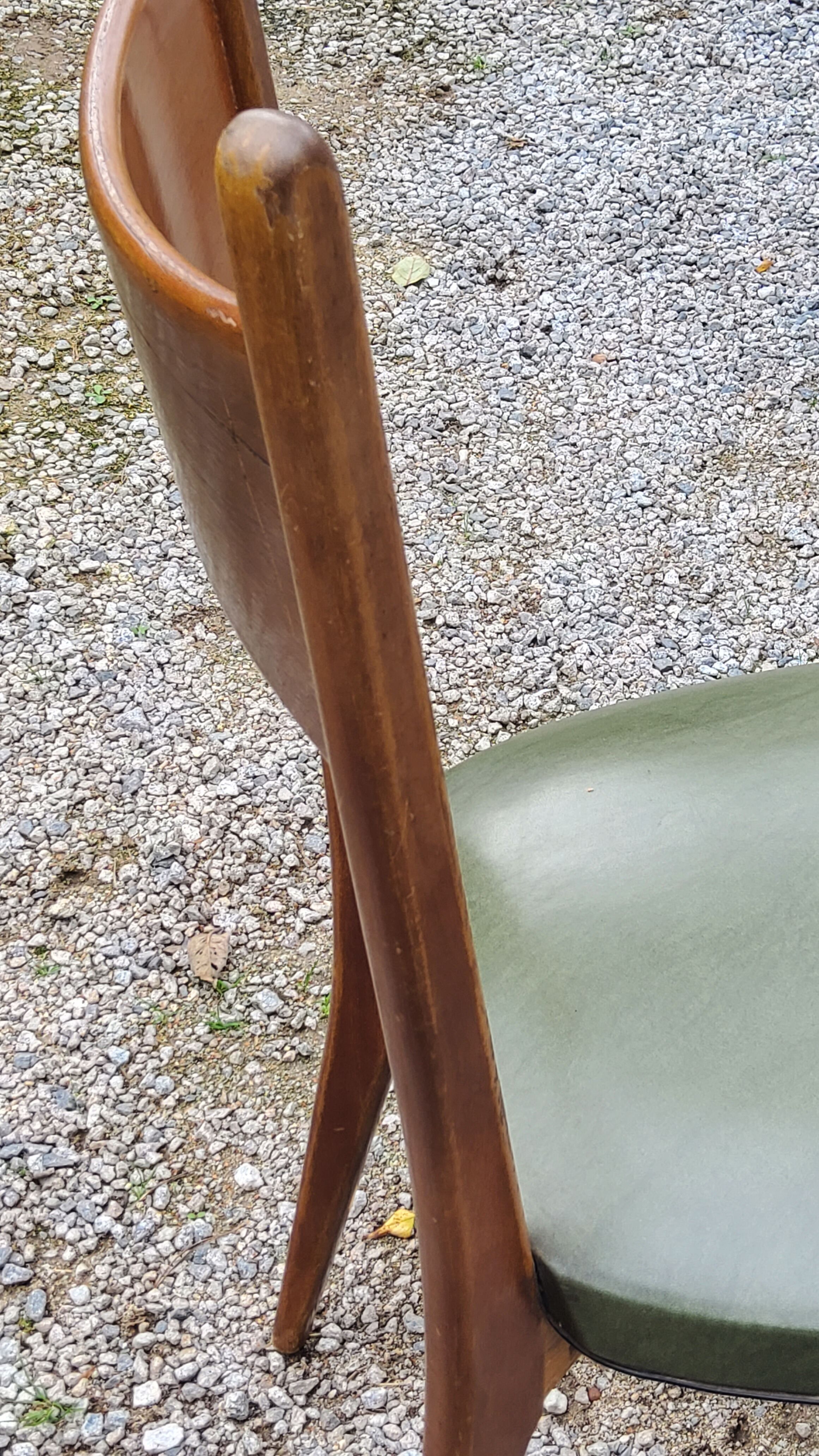 Pair of 50's Scandinavian style mahogany chairs