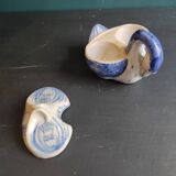 Vintage Vietnamese swan-shaped salt and pepper holder