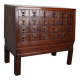 Armoire d'apothicaire/classeur antique en chêne hollandais, années 1920