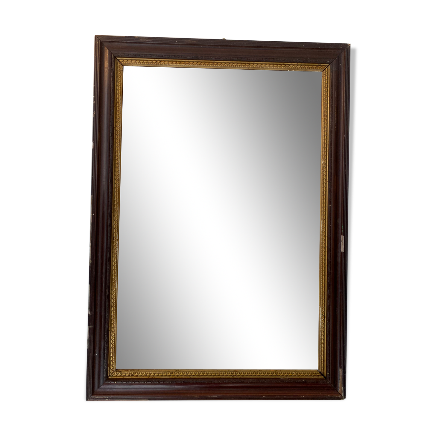 Black lacquered stucco mirror