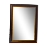 Black lacquered stucco mirror
