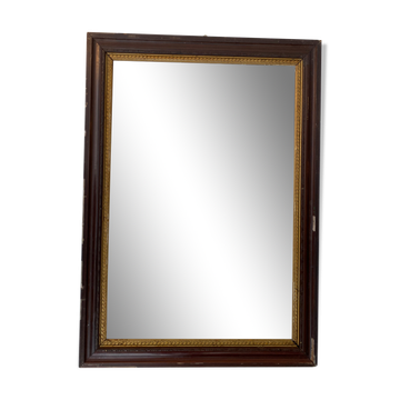 Black lacquered stucco mirror
