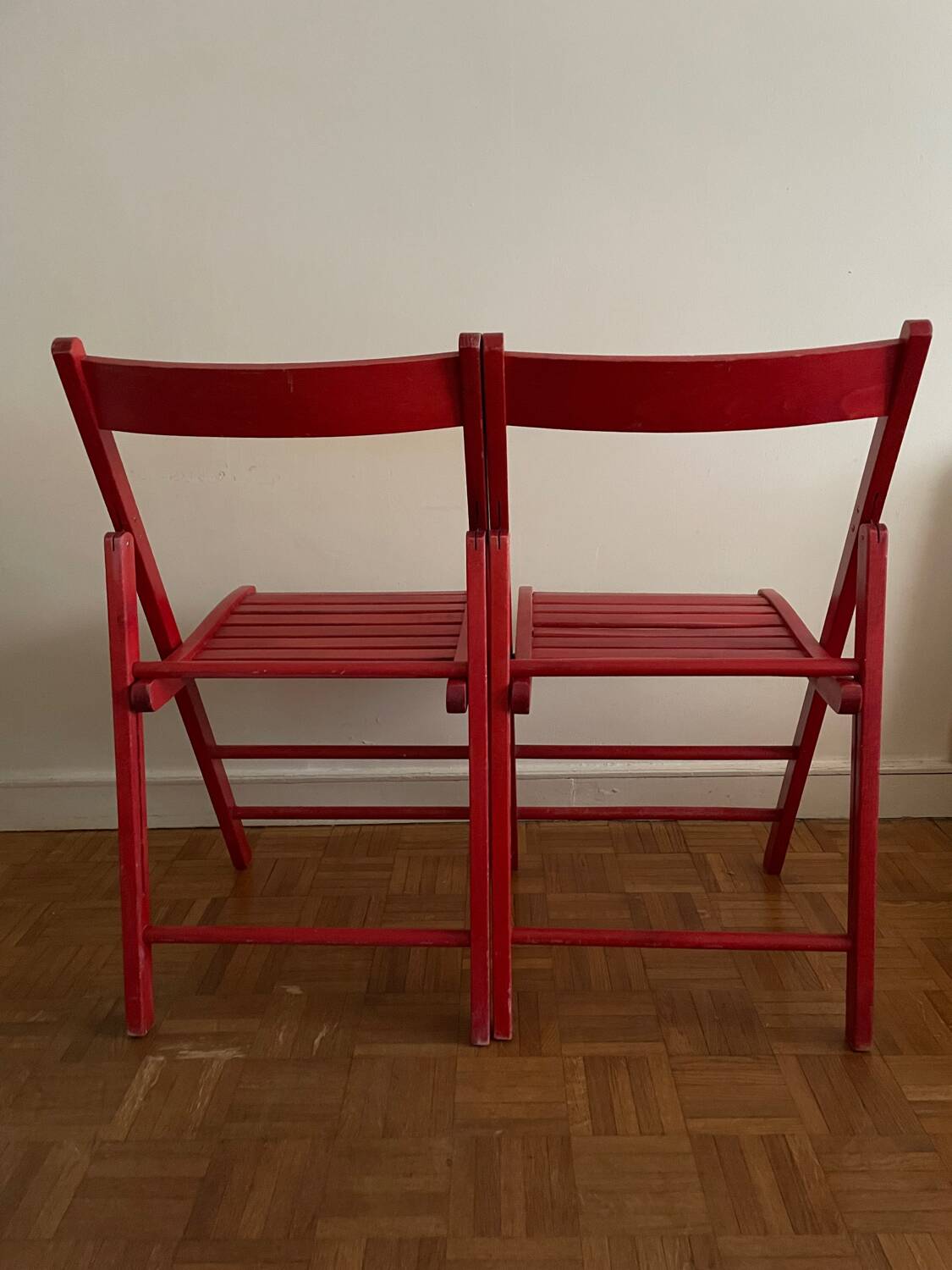 2 Vintage Wooden Folding Chairs