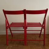 2 Vintage Wooden Folding Chairs
