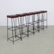6x Minimalist bar stools, 60s