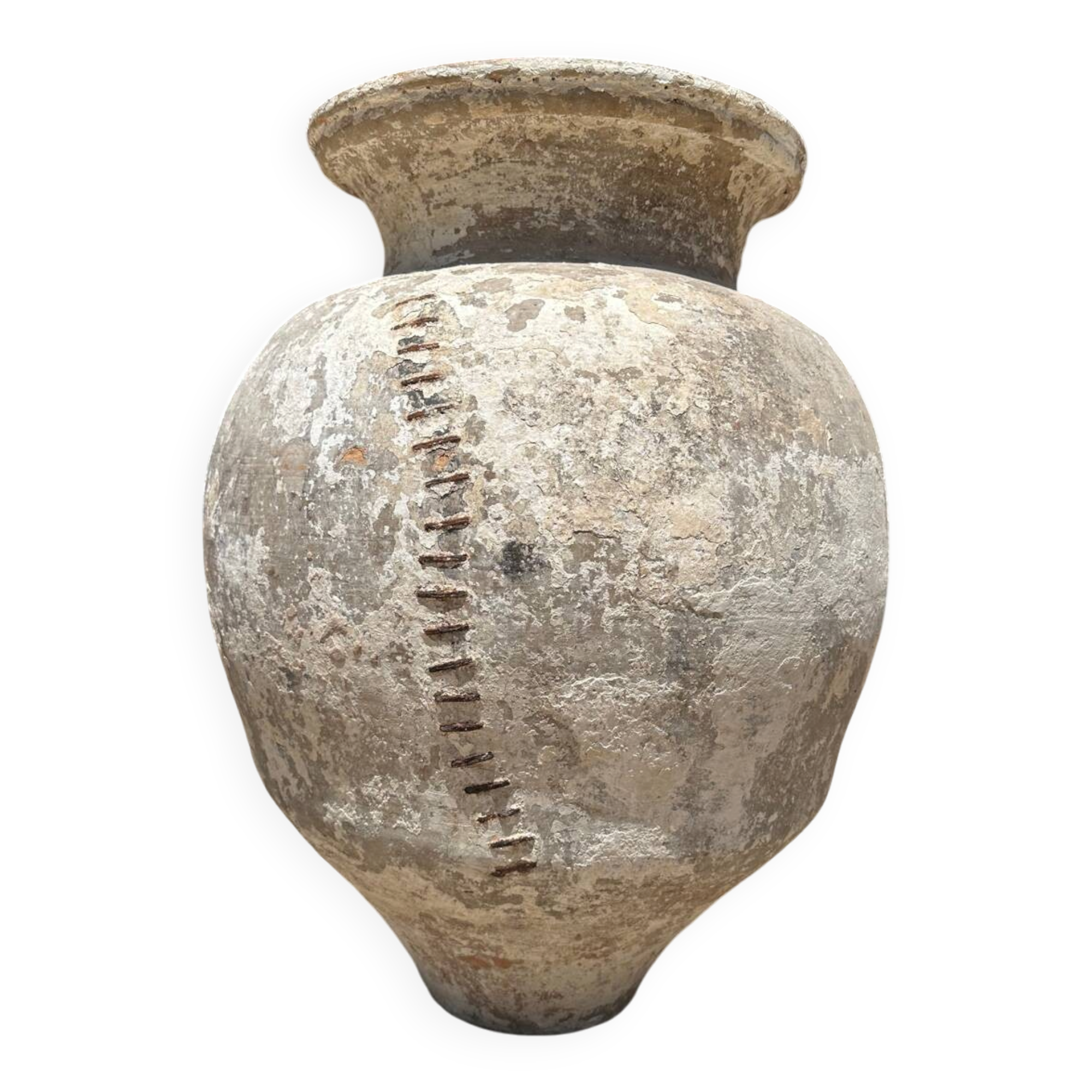 Ancient terracotta pottery jar from the 19th century
