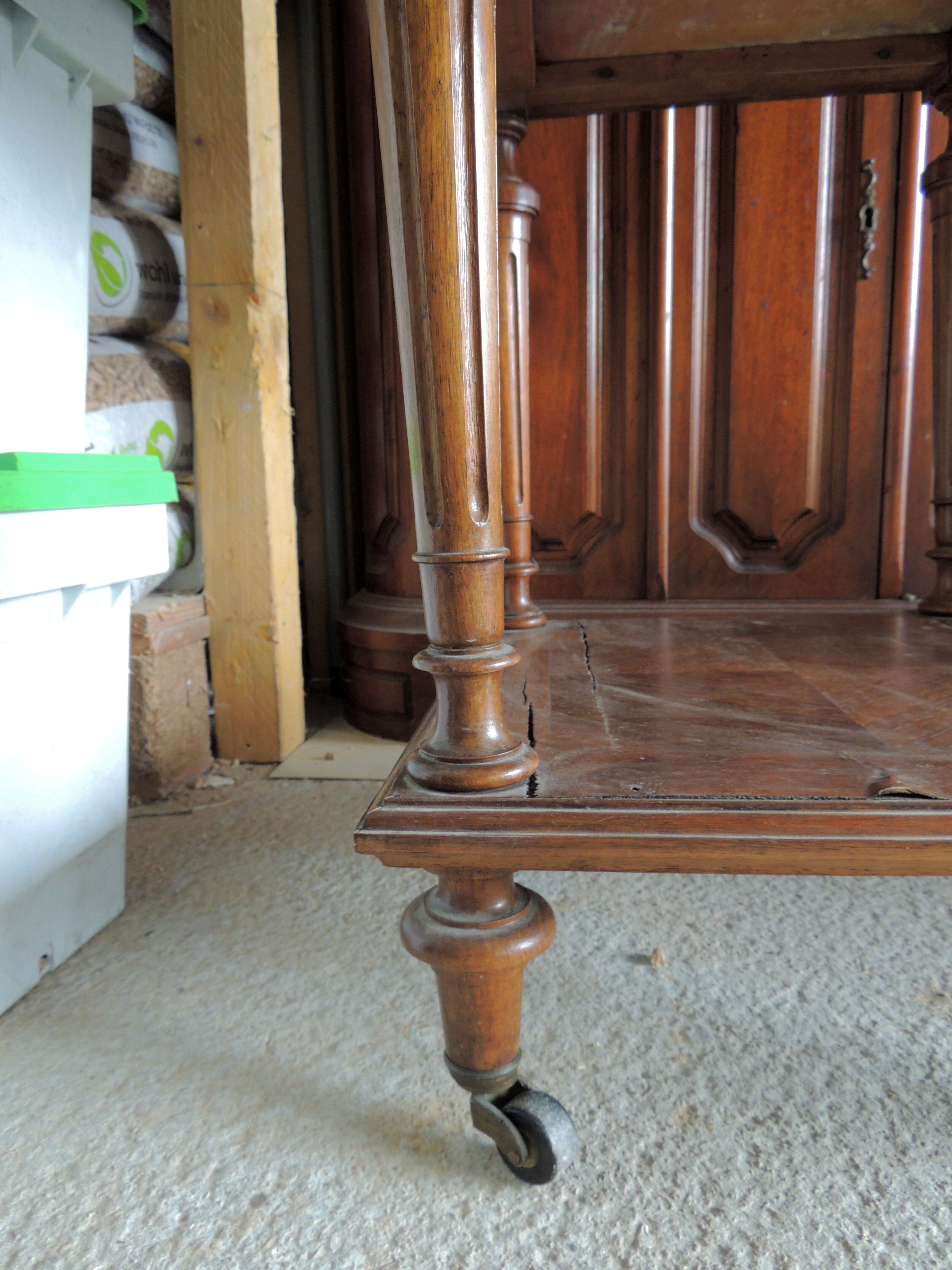 Old marble flat nightstand bedside