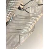 Set of Two Transparent “Ricci” Murano Glass Wall Sconces in Mazzega Style