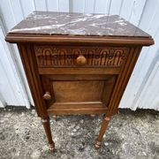 Louis XVI Style Walnut Bedside Table – Early 20th Century