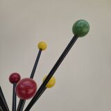Vintage parrot coat rack with colored balls, 1950s design