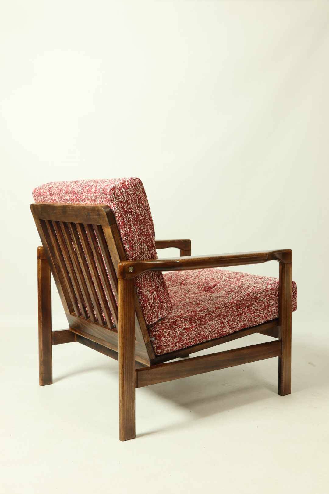Vintage Armchair Lobster Upholstery Living Room Scandinavian, MCM, Poland 1960s