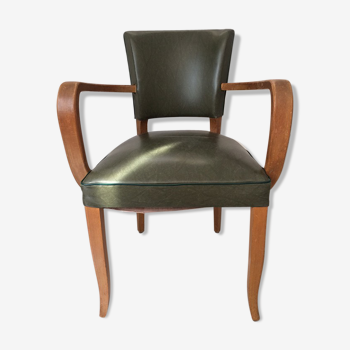 Fauteuil bridge revêtement skaï 1950