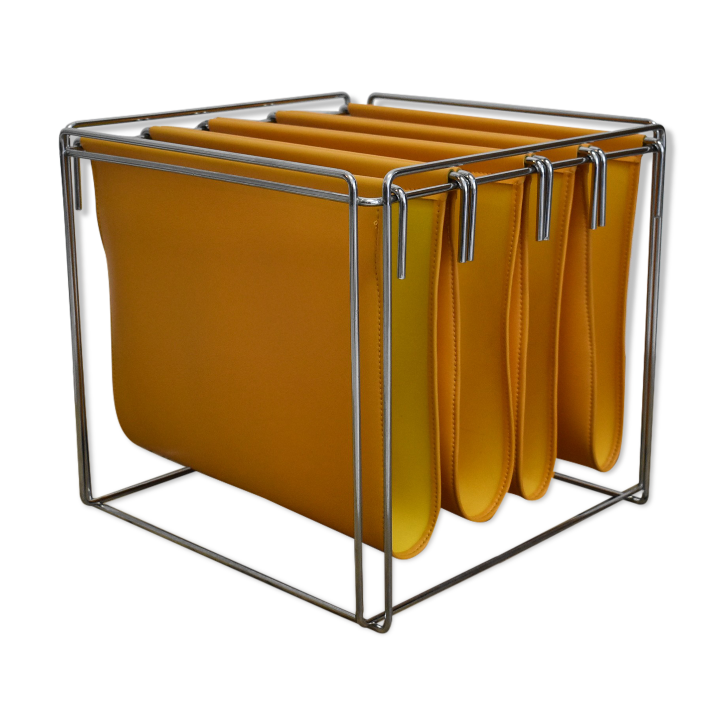 70s Orange magazine holder by Max Sauzé