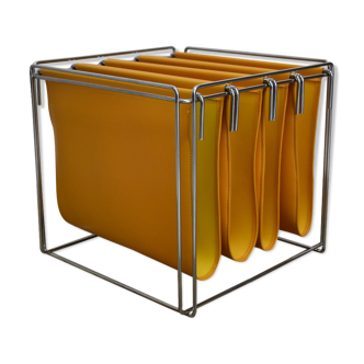 70s Orange magazine holder by Max Sauzé