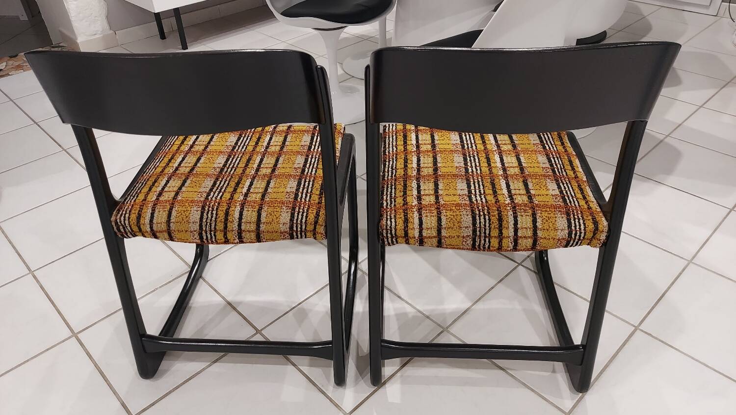 Pair of Baumann Sleigh model chairs, 1970