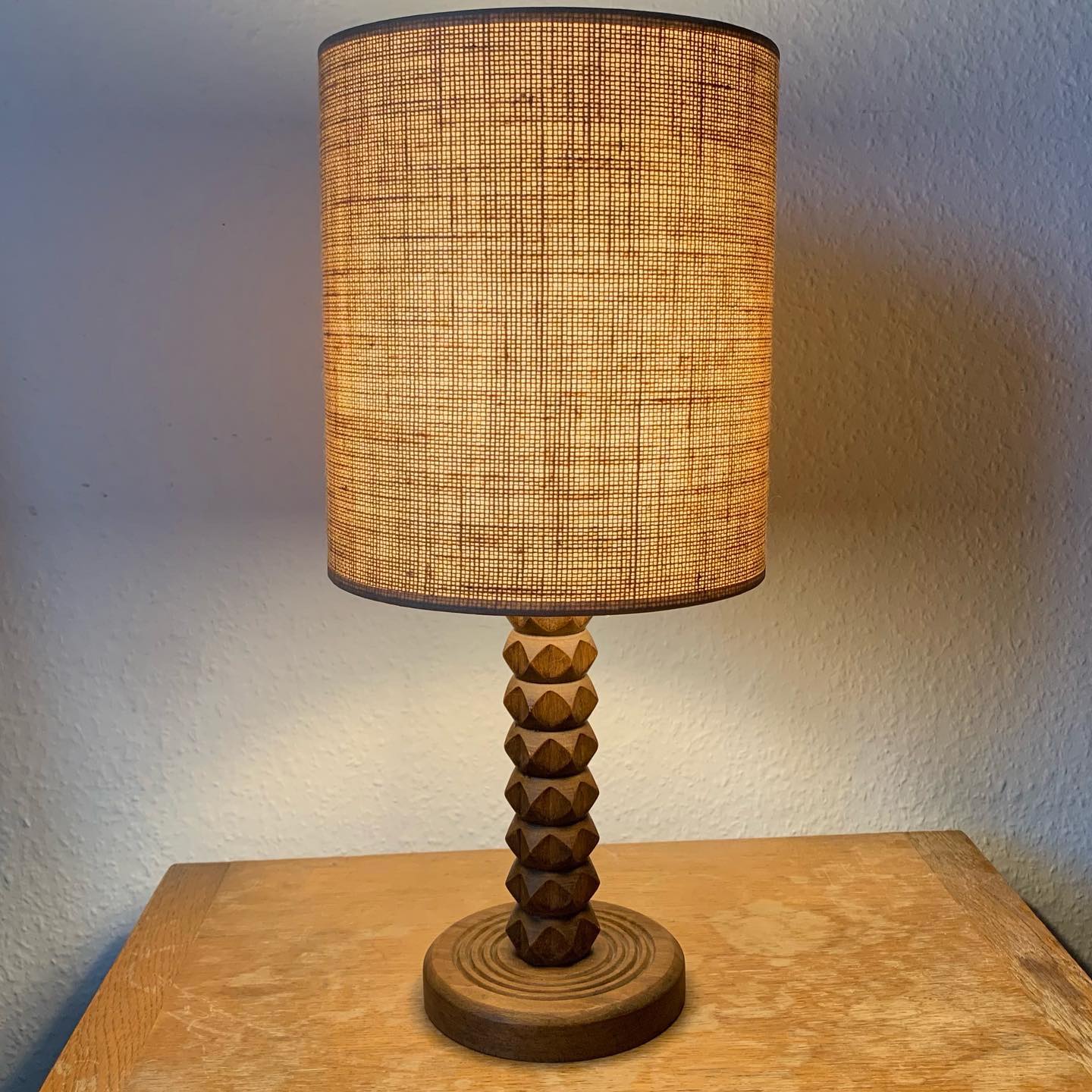 Wooden table lamp, France 1940s