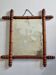 Antique mirror in turned wood imitating bamboo, 43 x 49 cm