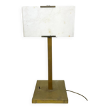 Lampe de table moderne du milieu du siècle marbre et laiton