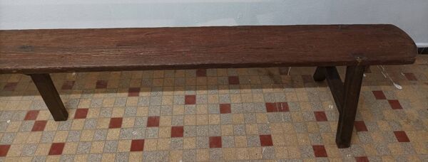 Ancien grand banc de ferme en bois  Vintage