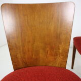Set of four restored dining chairs model H-214 designed by Jindřich Halabala, 1950's.