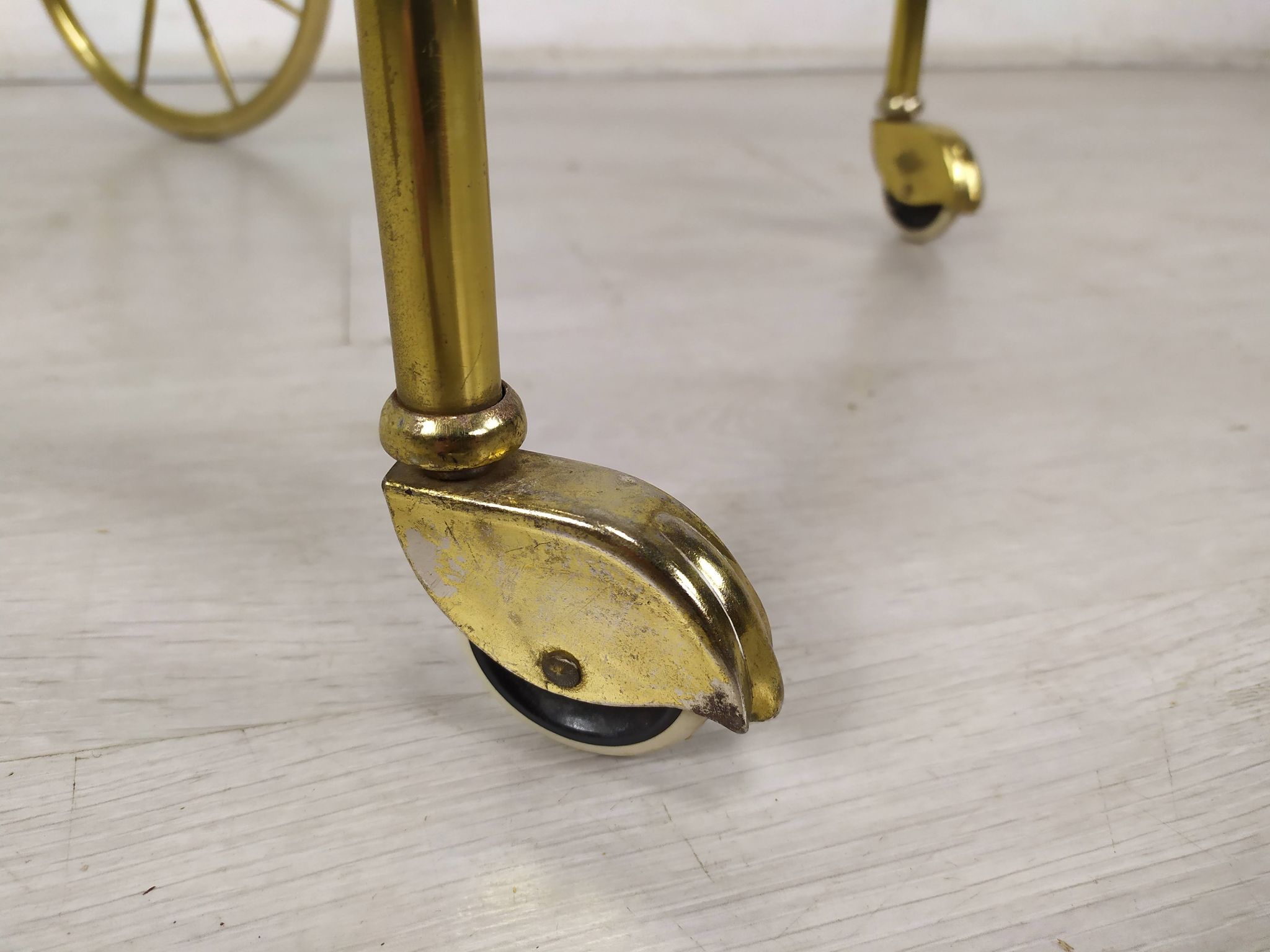 Vintage golden brass rolling service