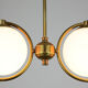 Mid-Century Brass & Opaline Glass Chandelier