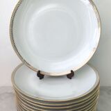 Set of 10 flat plates porcelain from Limoges