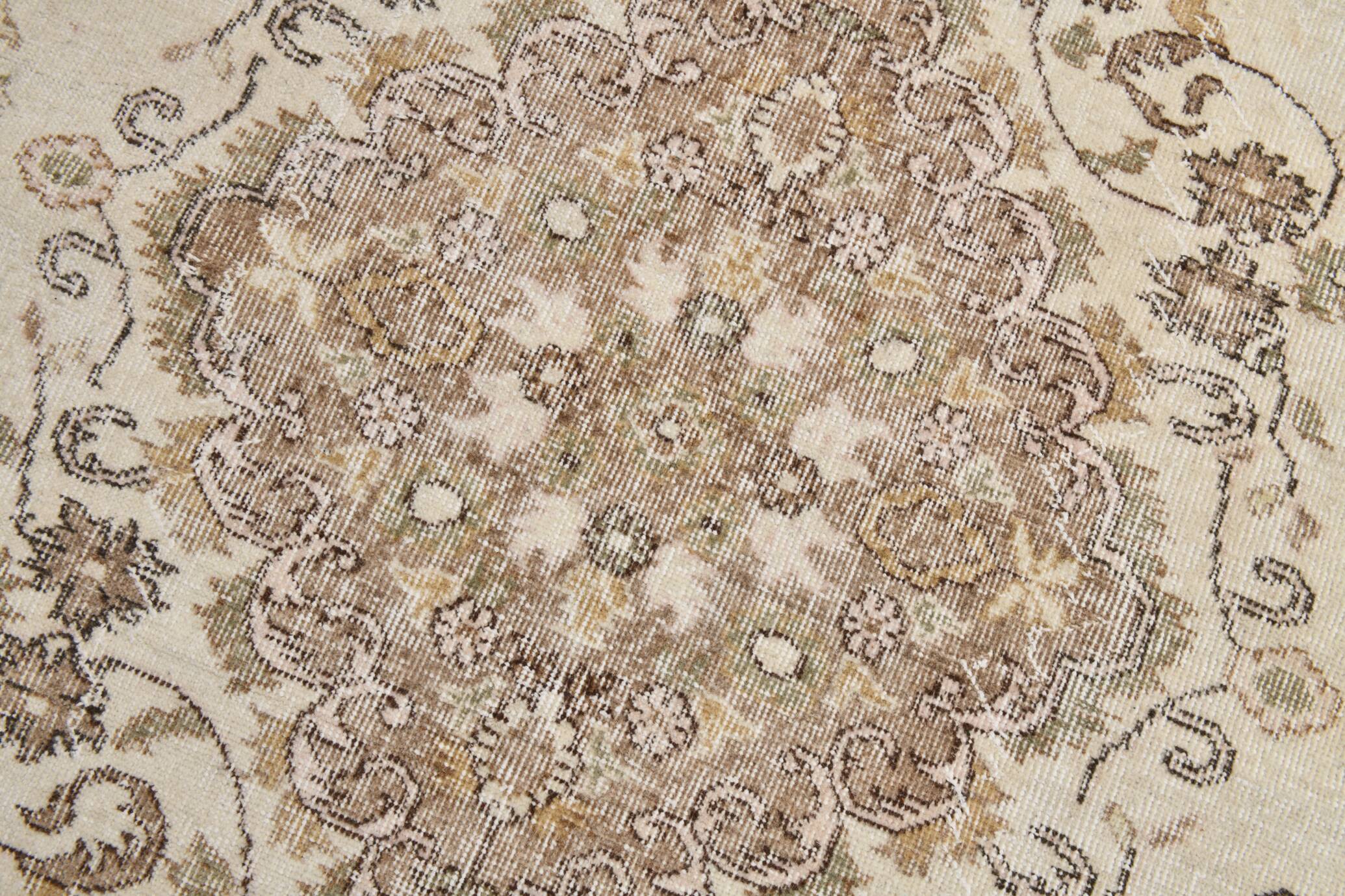 6x9 Beige & Brown Oriental Turkish Rug, 173x282Cm