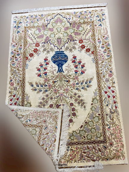 Persian carpet Ghoum silk 100% - 100x143cm