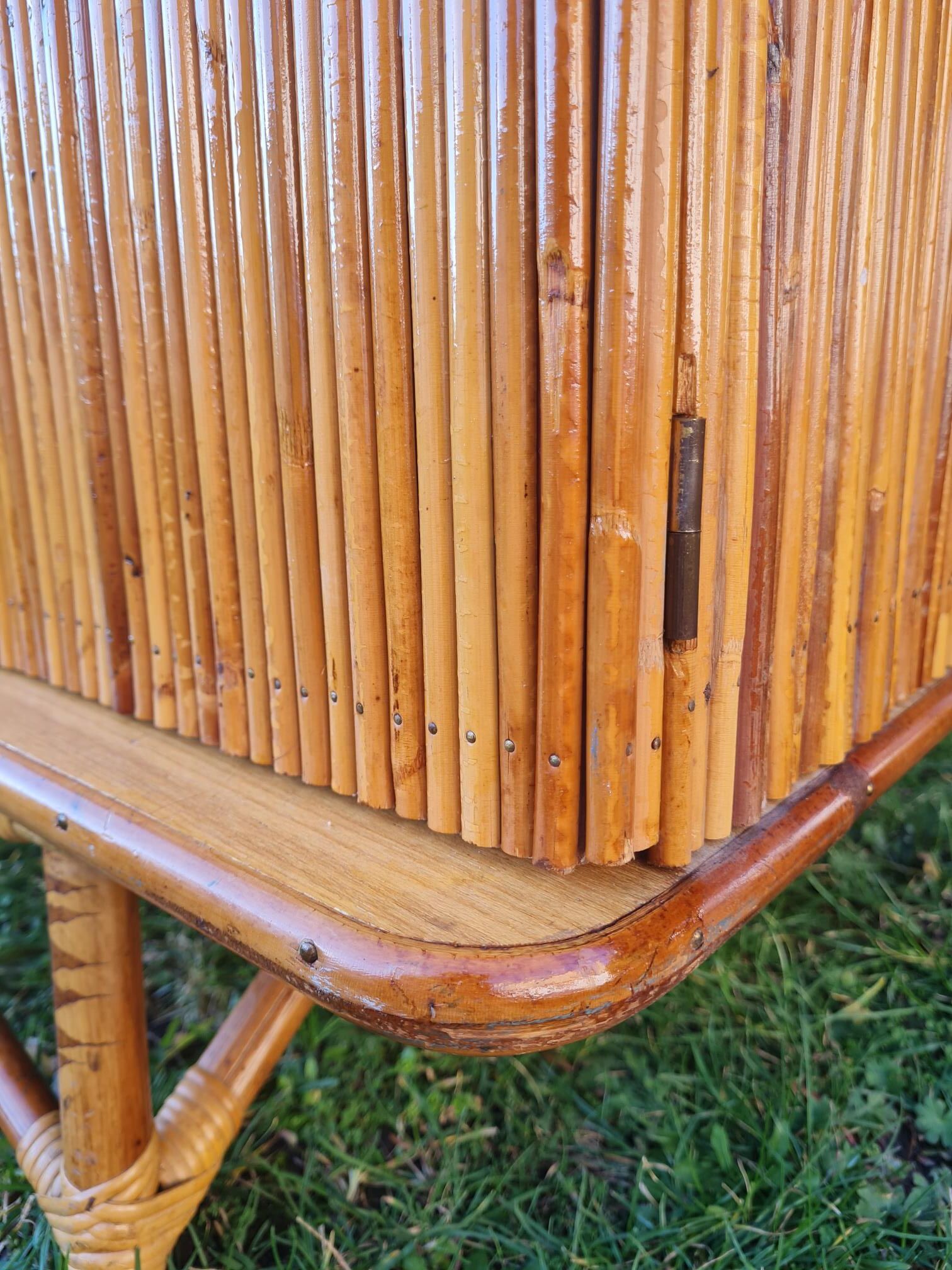 Rattan marquetry cabinet