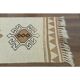 1970s Vintage Turkish Hand-Knotted Wool Cotton Beige Runner Rug 87x366