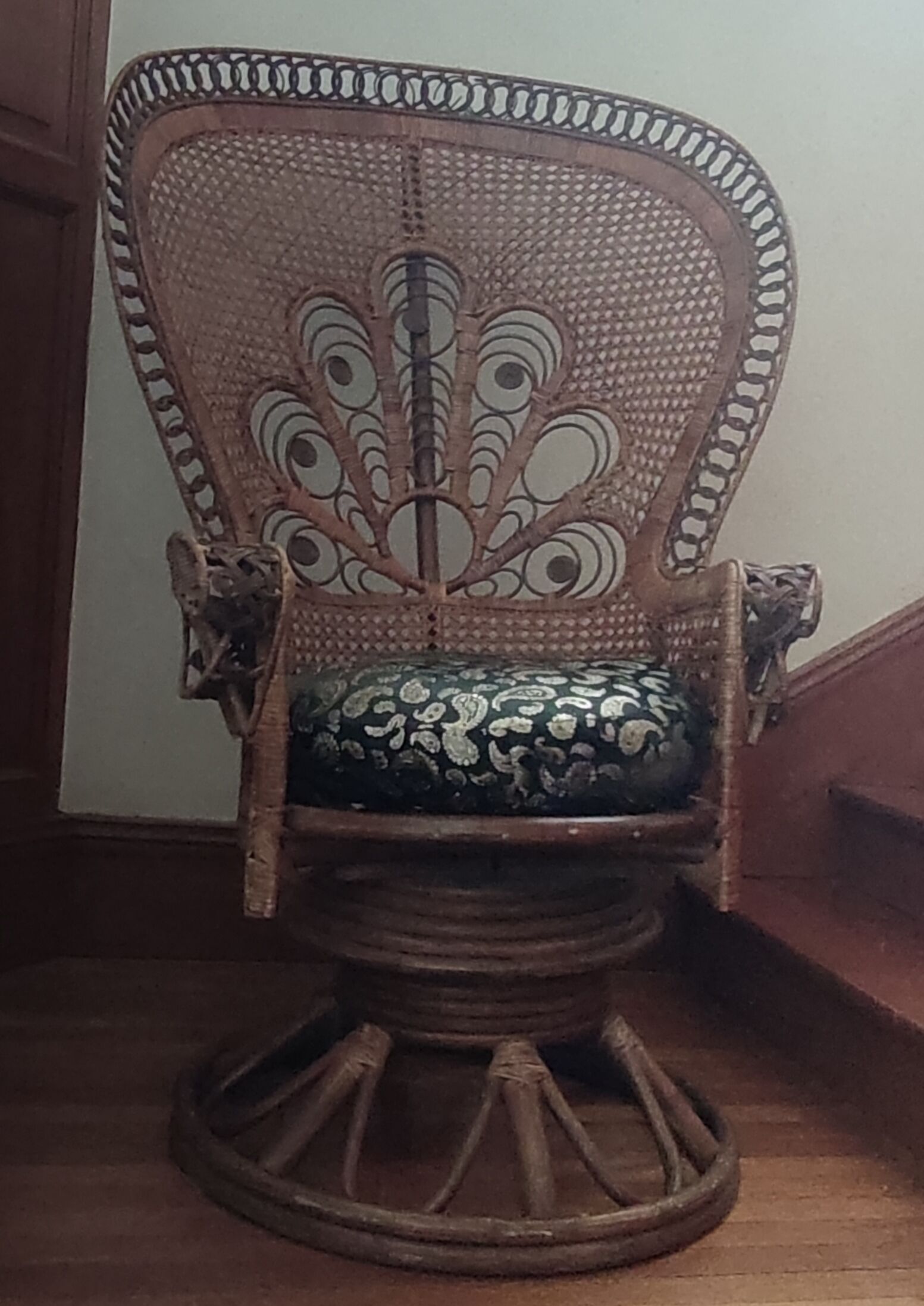 Large Armchair Peacock Emmanuelle/vintage rattan