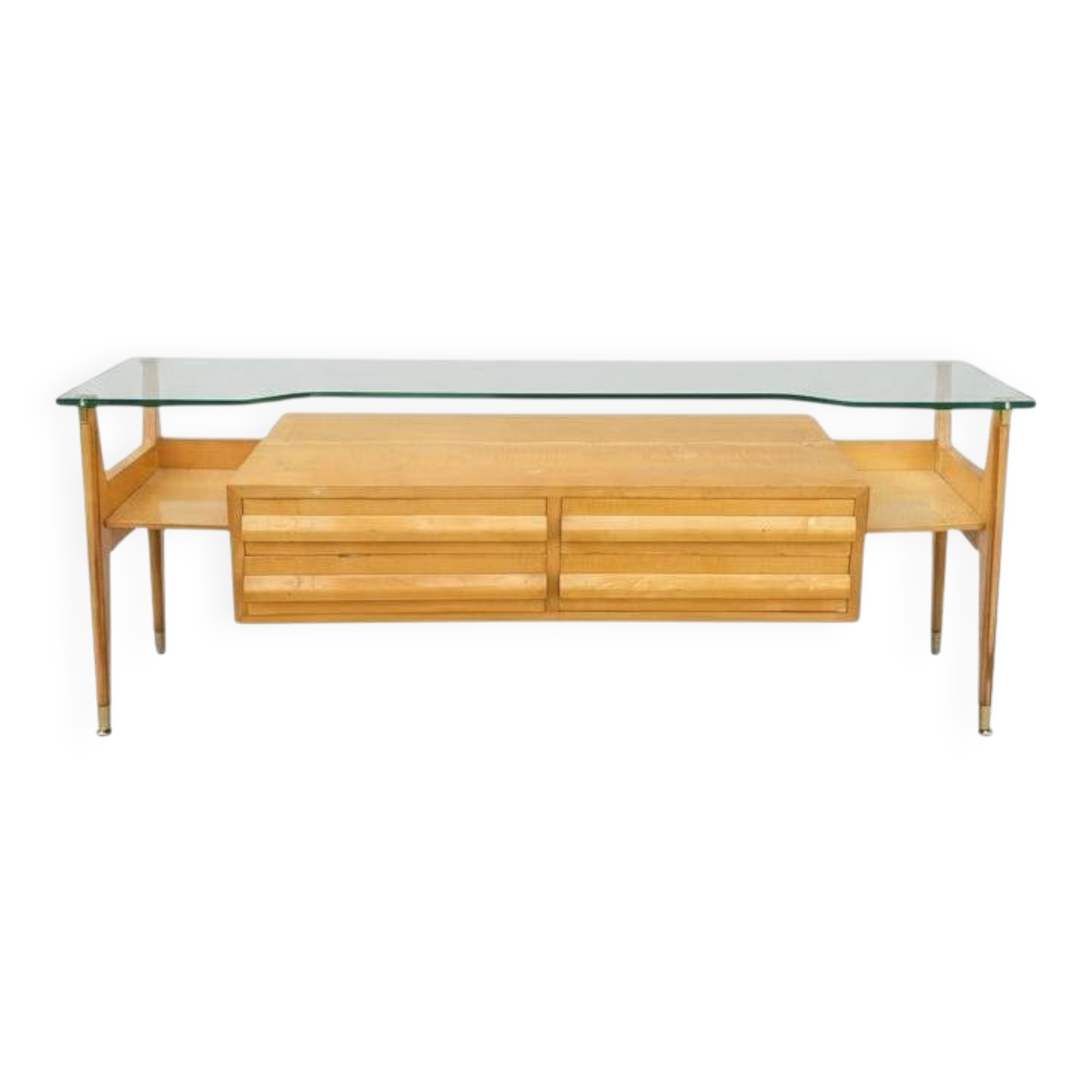 Commode en bois italienne des années 1950, style mid-century.