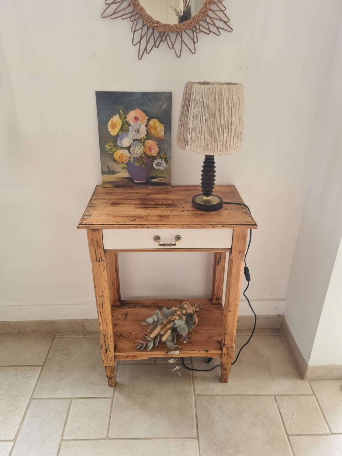Country chic console side table