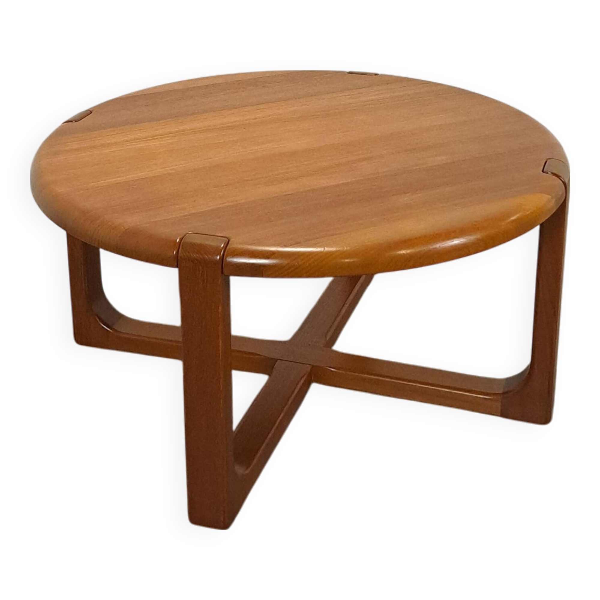 Table basse ronde en teck Niels Bach Danemark